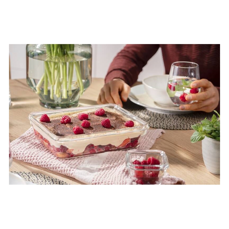 Tefal - Пищевой контейнер 3 л MSEAL GLASS красный/стекло