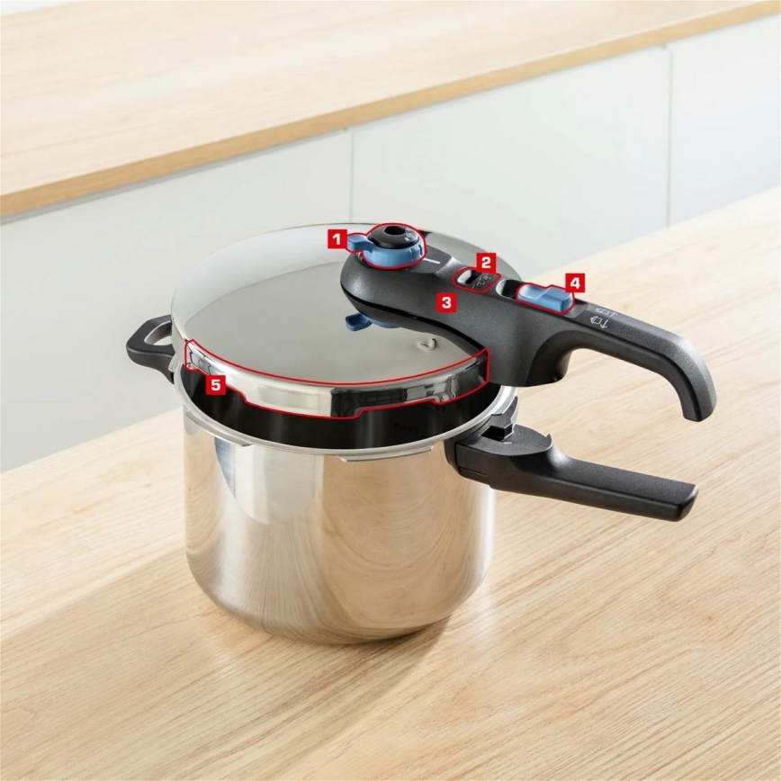 Tefal - Скороварка 4 л SECURE TRENDY нержавеющая сталь