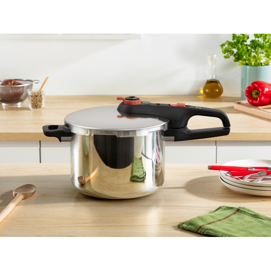Tefal - скороварка 6 л SECURE TRENDY + набір з 5 предметів INGENIO EMOTION