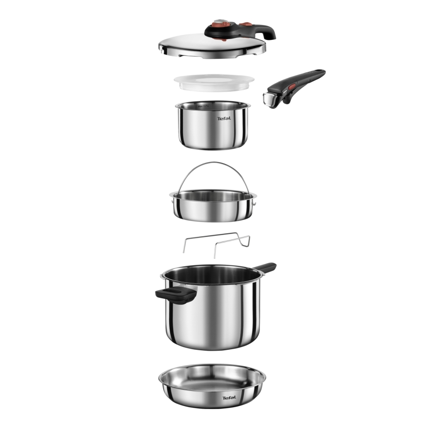 Tefal - скороварка 6 л SECURE TRENDY + набір з 5 предметів INGENIO EMOTION