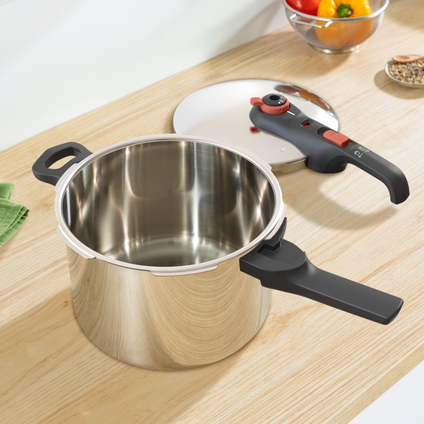 Tefal - скороварка 6 л SECURE TRENDY + набор из 5 предметов INGENIO EMOTION