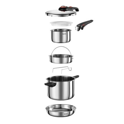Tefal - скороварка 6 л SECURE TRENDY + набор из 5 предметов INGENIO EMOTION