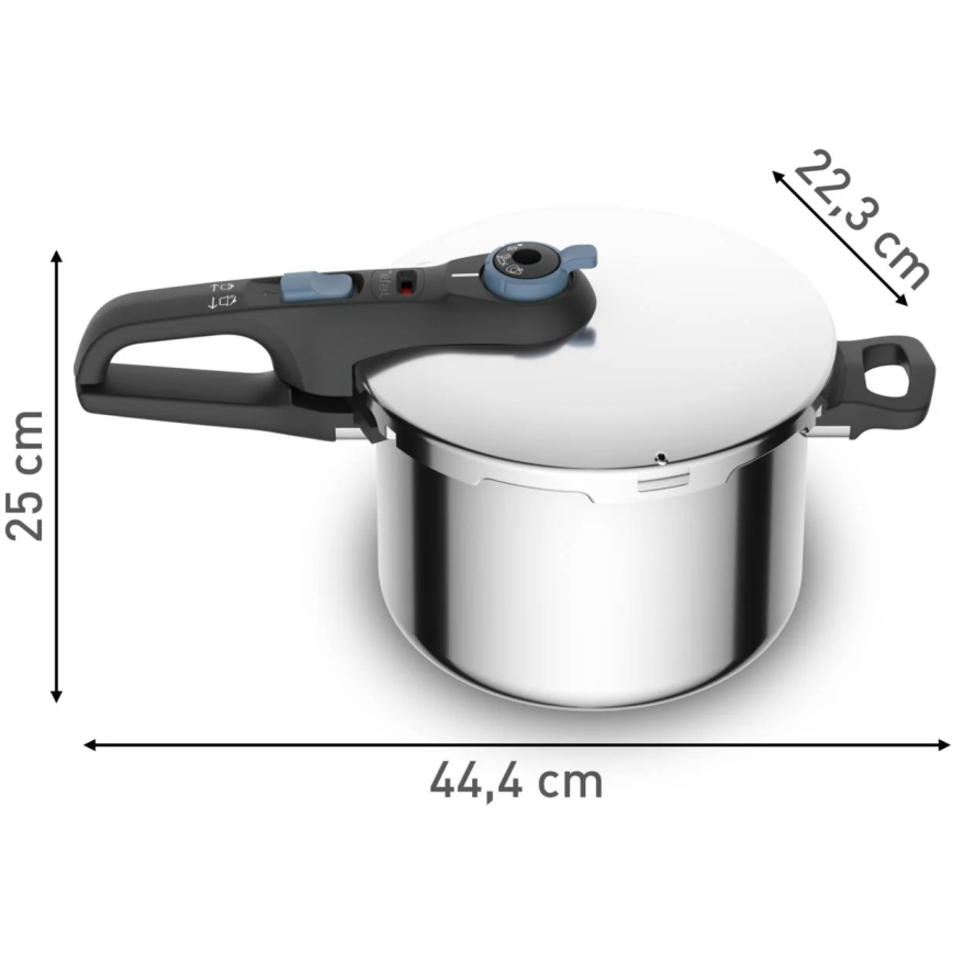 Tefal - Скороварка 6 л SECURE TRENDY нержавіюча сталь