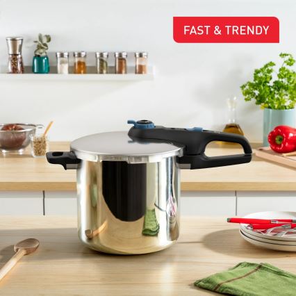 Tefal - Скороварка 8 л SECURE TRENDY нержавіюча сталь