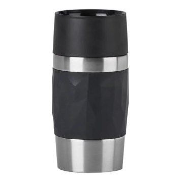 Tefal - Термочашка 300 мл COMPACT MUG нержавіюча сталь/чорний