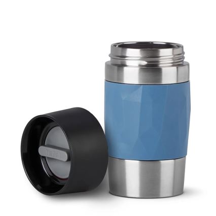 Tefal - Термочашка 300 мл COMPACT MUG нержавіюча сталь/синій
