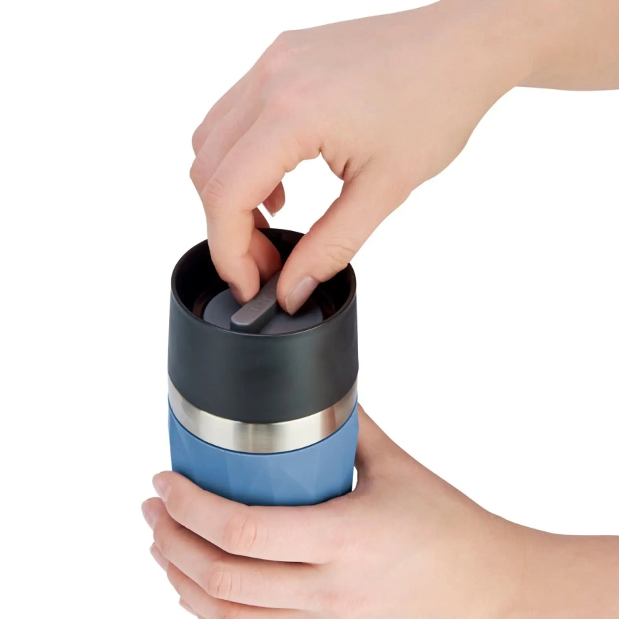 Tefal - Термочашка 300 мл COMPACT MUG нержавіюча сталь/синій