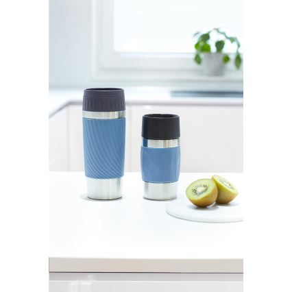 Tefal - Термочашка 300 мл COMPACT MUG нержавіюча сталь/синій