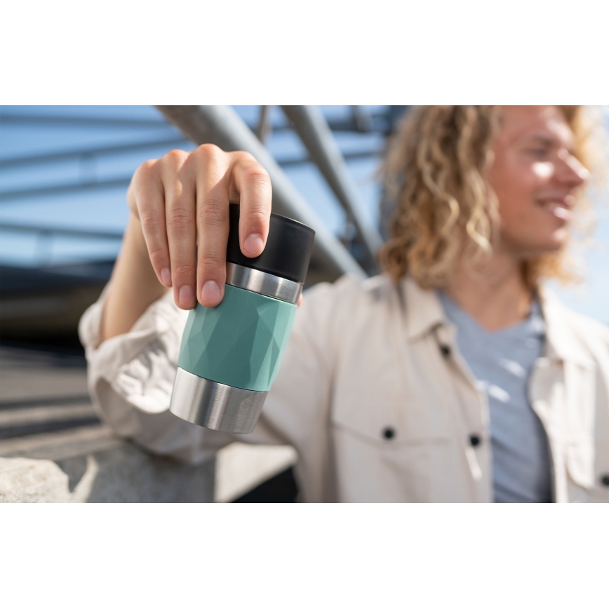 Tefal - Термочашка 300 мл COMPACT MUG нержавіюча сталь/зелений