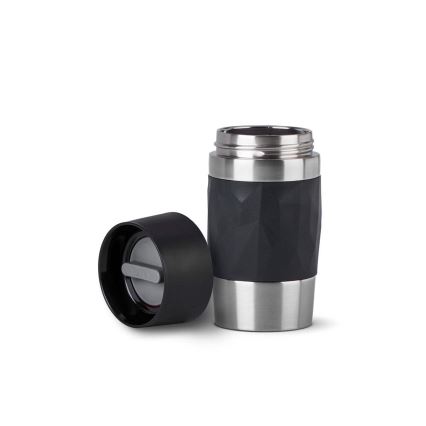 Tefal - Термокружка 300 мл COMPACT MUG нержавеющая сталь/черный