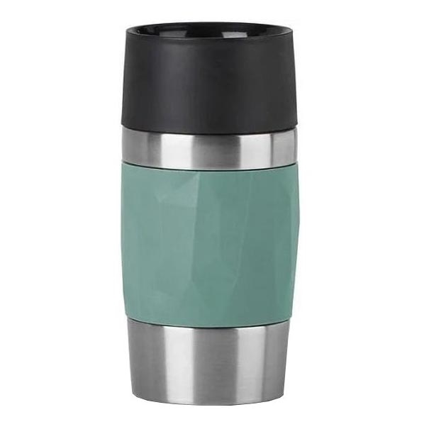 Tefal - Термокружка 300 мл COMPACT MUG нержавеющая сталь/зеленый