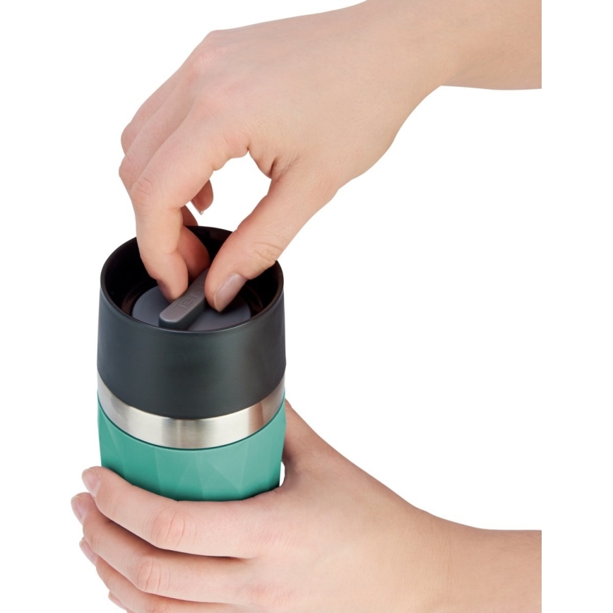 Tefal - Термокружка 300 мл COMPACT MUG нержавеющая сталь/зеленый