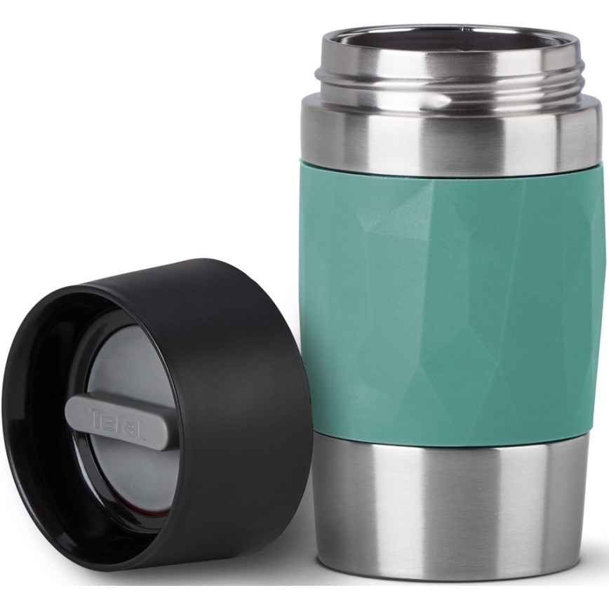Tefal - Термокружка 300 мл COMPACT MUG нержавеющая сталь/зеленый