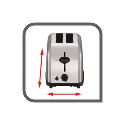 Tefal - Тостер на два отделения ULTRA MINI 700W/230V матовый хром