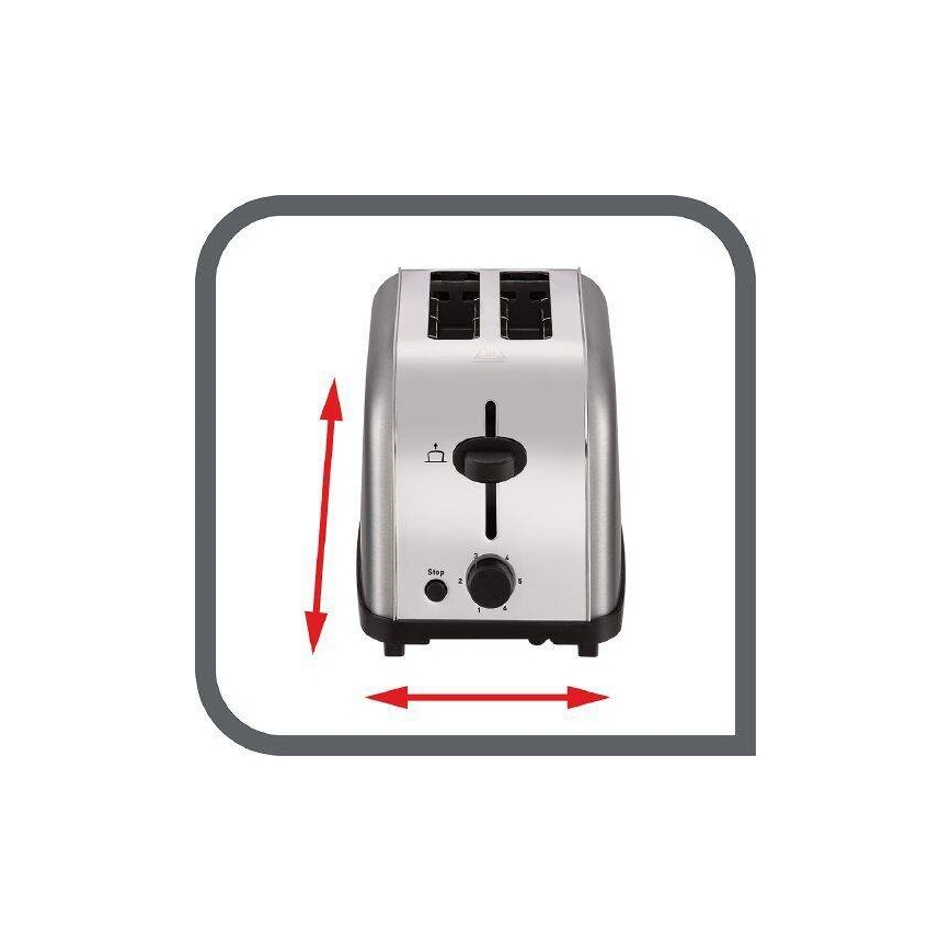 Tefal - Тостер на два отделения ULTRA MINI 700W/230V матовый хром