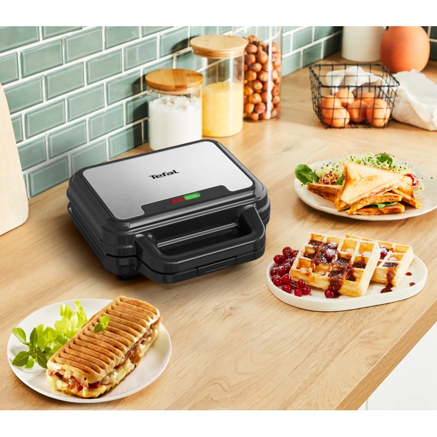 Tefal - Тостер ULTRA COMPACT 3в1 700W/230V чорний/матовий хром