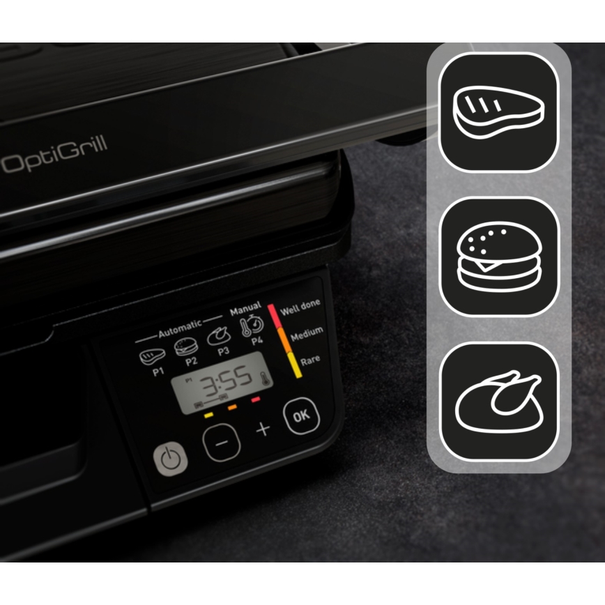 Tefal - Умный электрогриль Tefal OPTIGRILL 2000W/230V