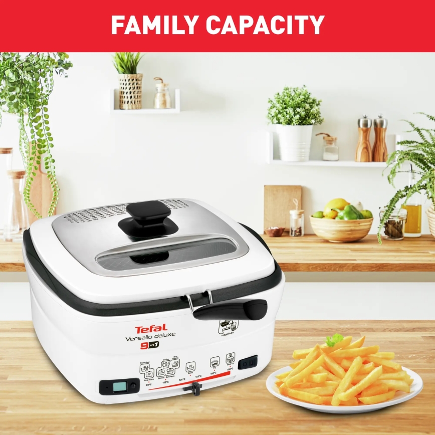 Tefal - Универсальная фритюрница 9в1 VERSALIO DE LUXE 1600W/230V 2 л белый