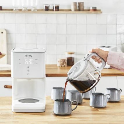 Tefal - Капельная кофеварка с ЖК-дисплеем SENSE 1000W/230V белый