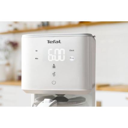 Tefal - Капельная кофеварка с ЖК-дисплеем SENSE 1000W/230V белый
