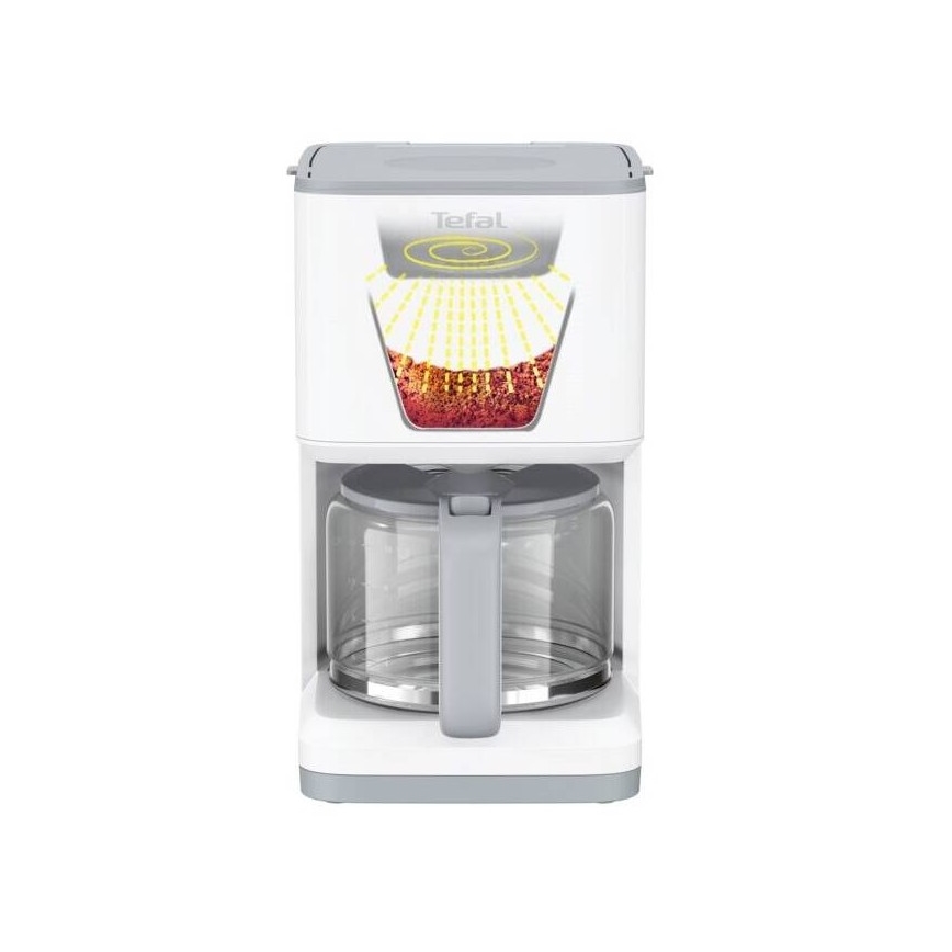 Tefal - Капельная кофеварка с ЖК-дисплеем SENSE 1000W/230V белый
