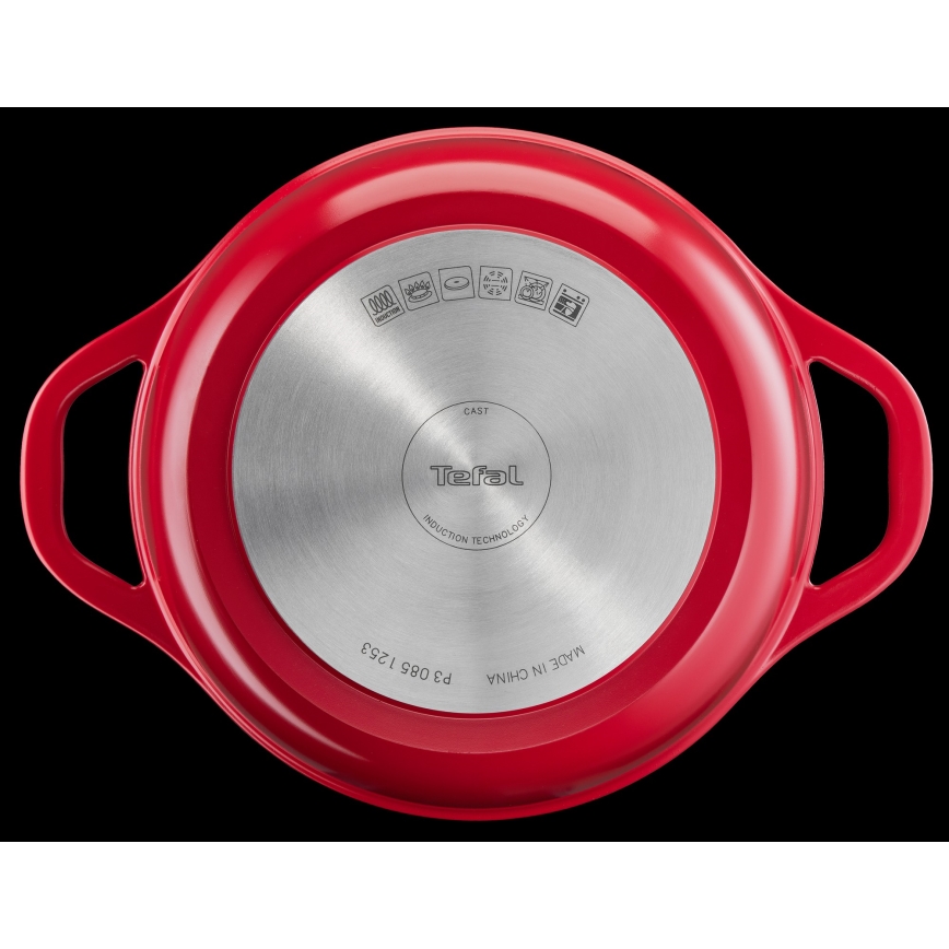 Tefal - Кастрюля с крышкой 24 см AIR красная