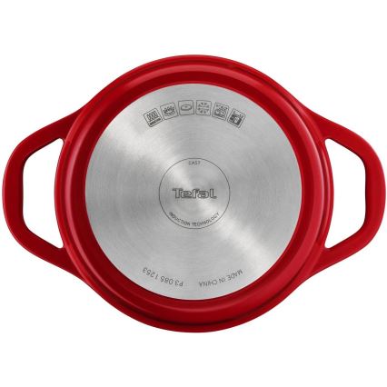Tefal - Кастрюля с крышкой AIR 20 см красная