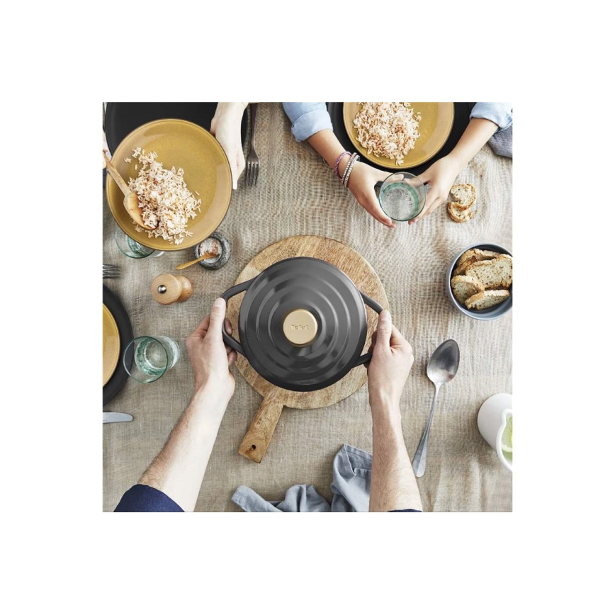 Tefal - Каструля з кришкою AIR 20 см антрацит