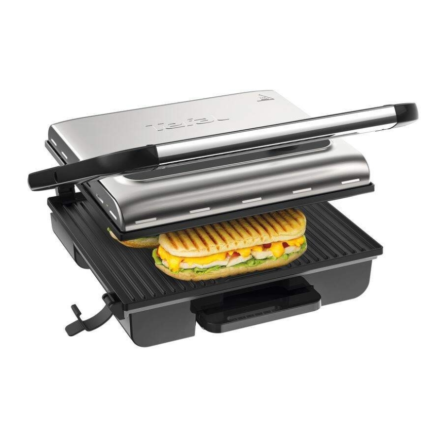 Tefal - Контактний гриль INICIO 2000W/230V чорний/нержавіюча сталь