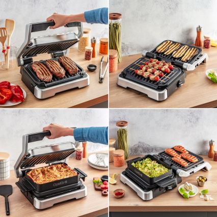 Tefal - Контактний гриль OPTIGRILL 2100W/230V матовий хром