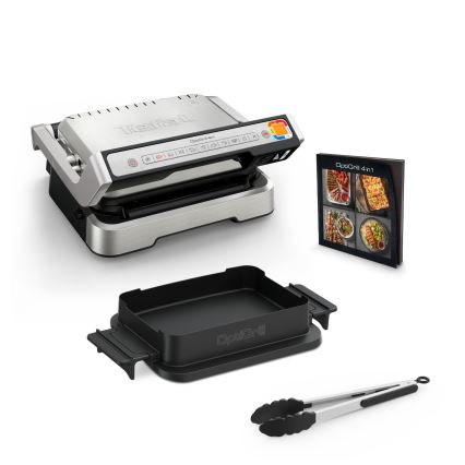 Tefal - Контактный гриль OPTIGRILL 2100W/230V матовый хром