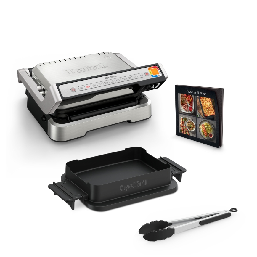 Tefal - Контактный гриль OPTIGRILL 2100W/230V матовый хром