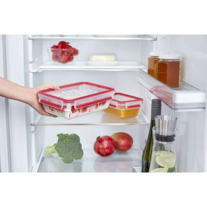 Tefal - Контейнер для продуктів 0,85 л MSEAL GLASS червоний/скло