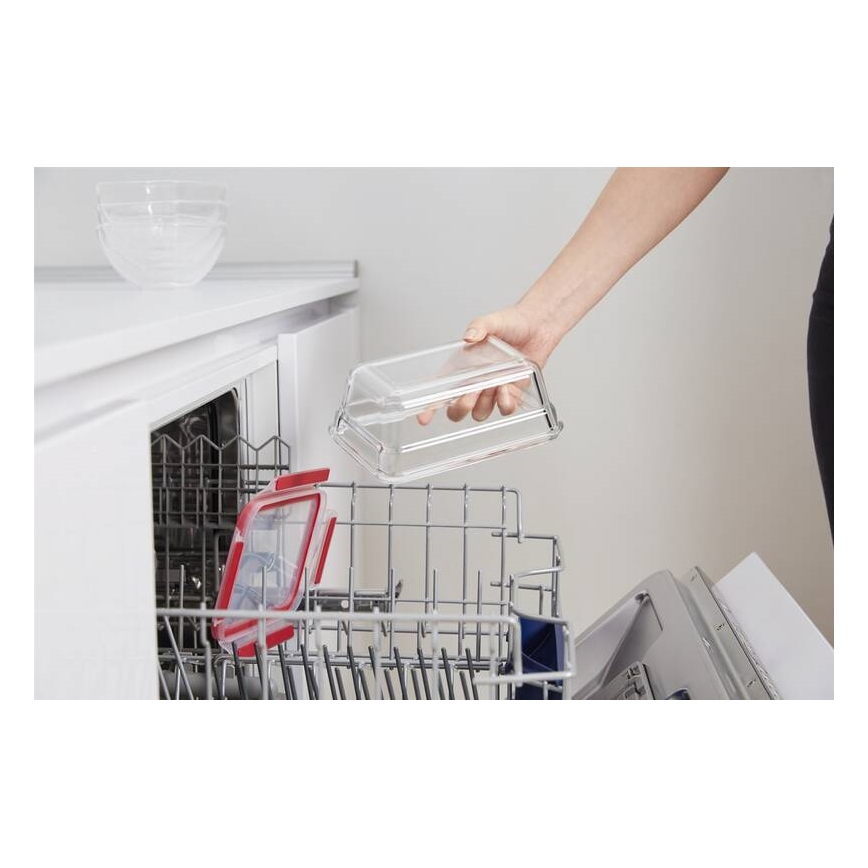 Tefal - Контейнер для продуктів 0,85 л MSEAL GLASS червоний/скло