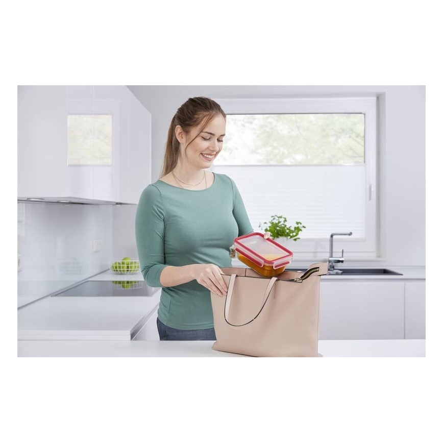 Tefal - Контейнер для продуктів 0,85 л MSEAL GLASS червоний/скло