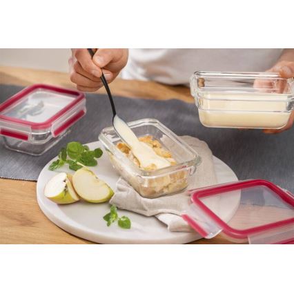 Tefal - Контейнер для продуктів 1,1 л MSEAL GLASS червоний/скло