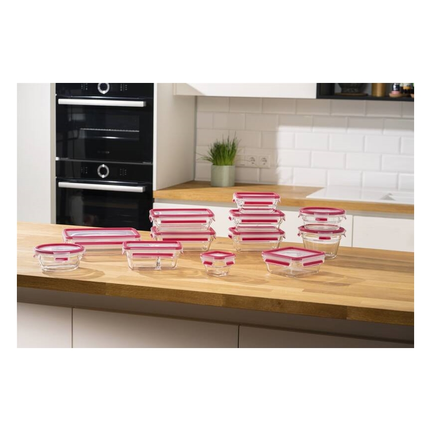 Tefal - Контейнер для продуктів 1,1 л MSEAL GLASS червоний/скло