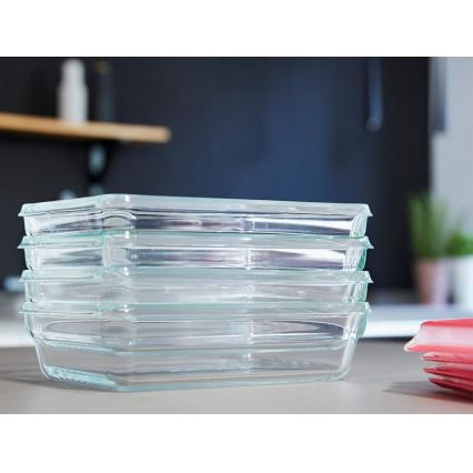 Tefal - Контейнер для продуктов 0,8 л MSEAL GLASS красный/стекло