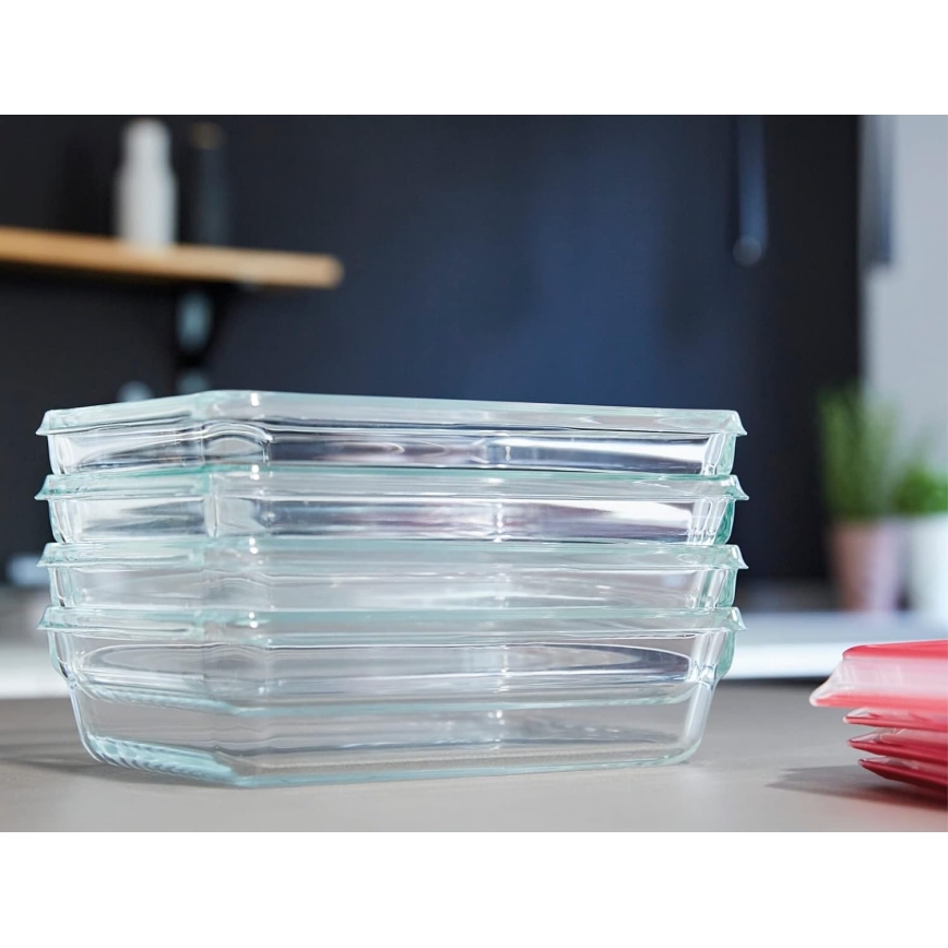 Tefal - Контейнер для продуктов 0,8 л MSEAL GLASS красный/стекло