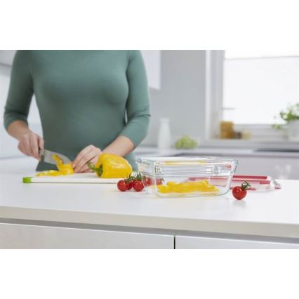 Tefal - Контейнер для продуктов 0,85 л MSEAL GLASS красный/стекло