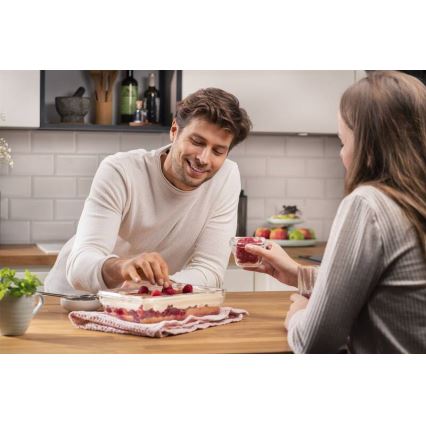 Tefal - Контейнер для продуктов 2 л MSEAL GLASS красный/стекло
