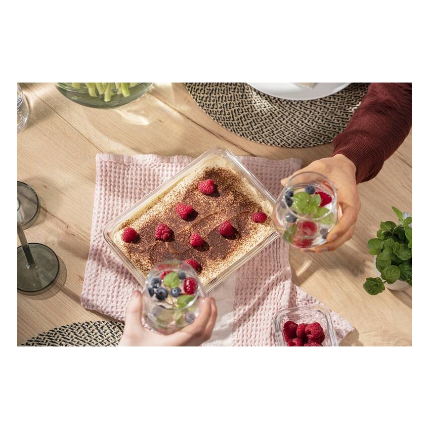 Tefal - Контейнер для продуктов 2 л MSEAL GLASS красный/стекло