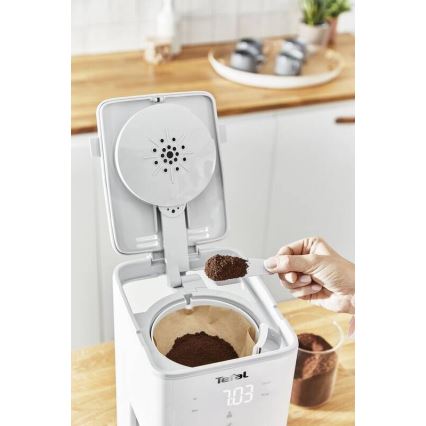 Tefal - Крапельна кавоварка з РК-дисплеєм SENSE 1000W/230V білий