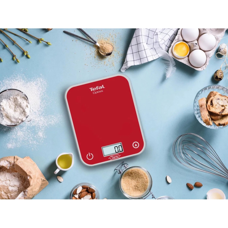 Tefal - Кухонные весы OPTISS 2xAAA красный