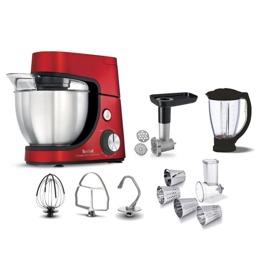 Tefal - Кухонный комбайн MASTERCHEF GOURMET 1100W/230V красный