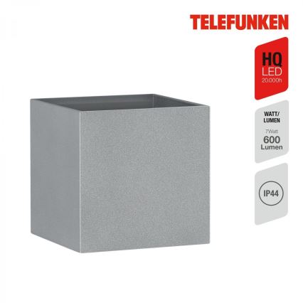 Telefunken 303404TF - LED уличный настенный светильник LED/7W/230V IP44 серебристый