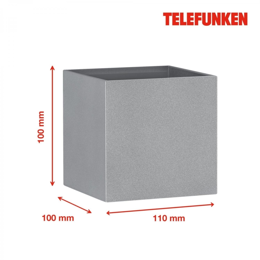 Telefunken 303404TF - LED Зовнішній настінний світильник LED/7W/230V IP44 сріблястий