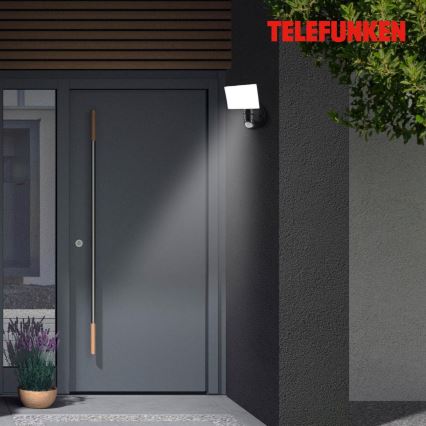 Telefunken 304305TF - LED Вуличний настінний світильник з датчиком LED/24W/230V IP44 чорний