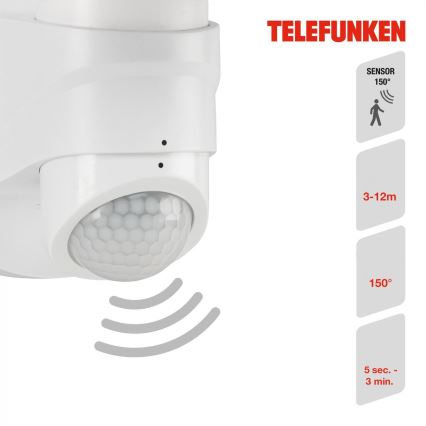 Telefunken 304306TF - LED Вуличний настінний світильник з датчиком LED/16W/230V IP44 білий