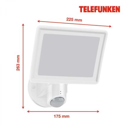 Telefunken 304406TF - Светодиодный уличный настенный прожектор с датчиком LED/20W/230V IP44